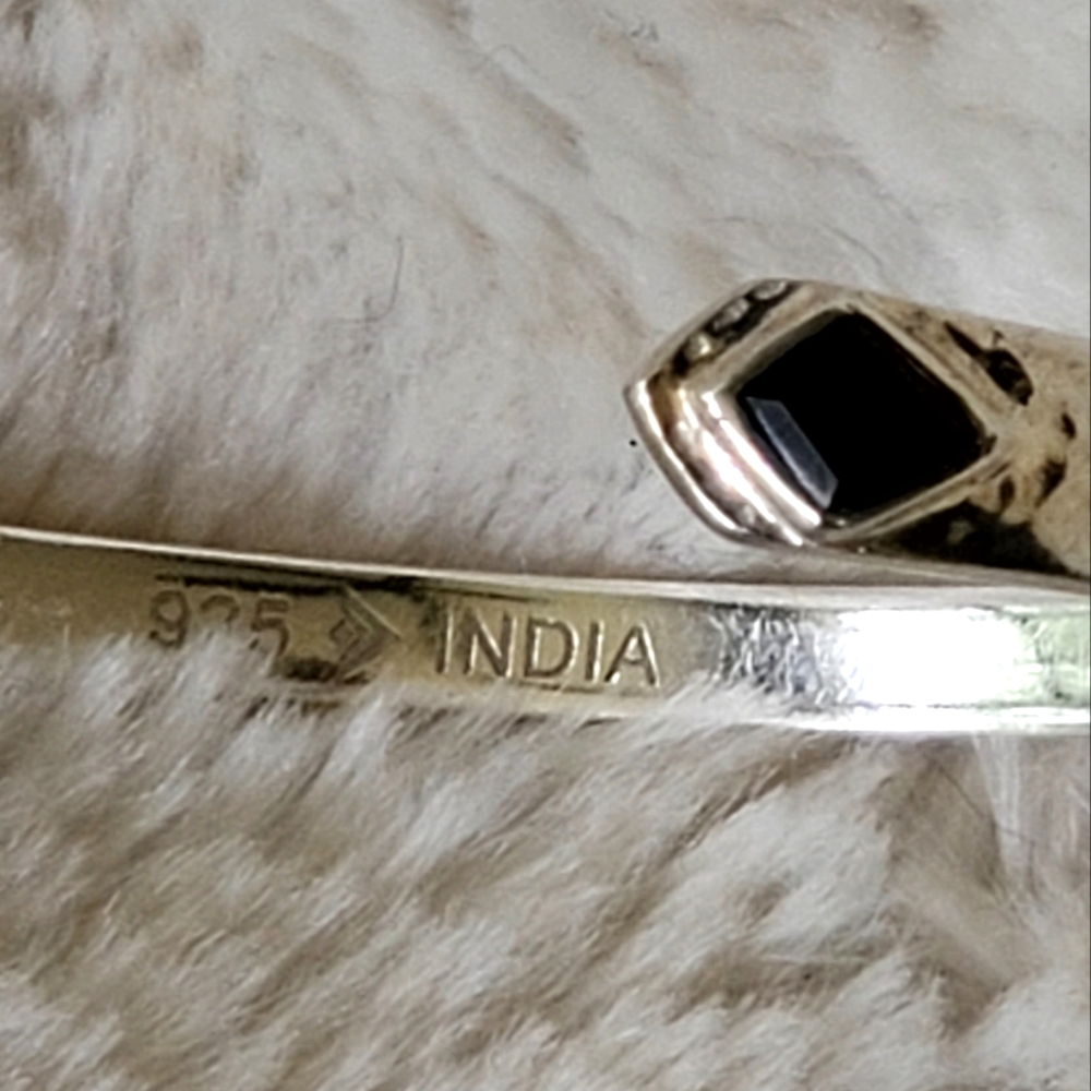 RARE Silpada 925 Sterling Onyx Cuff Bracelet - Picture 3 of 7